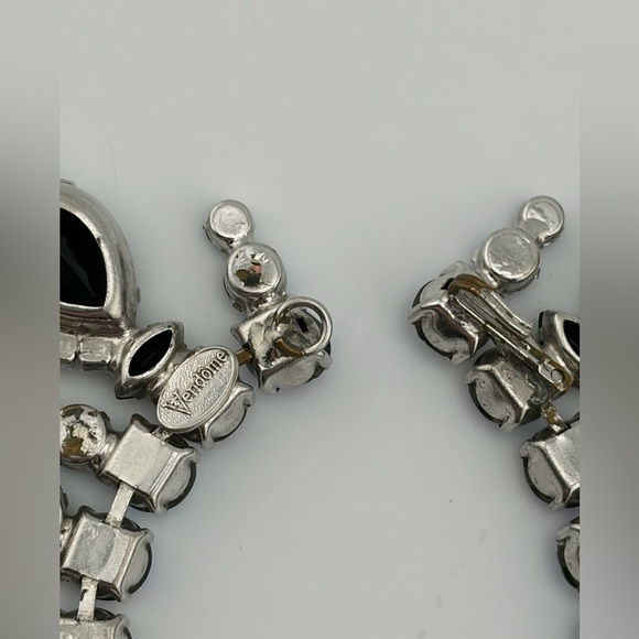 Vintage Vendome Rhinestone Statement Necklace W/Matching Earrings - Picture 6 of 9